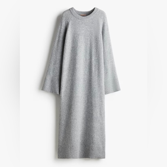 H&M Premium Cozy Lounge Gray Knit Sweater Dress - Picture 5 of 15